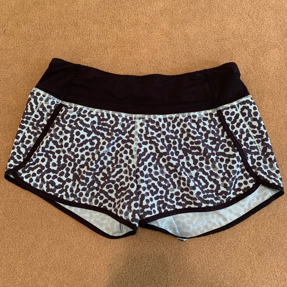 Lululemon mint green and black running shorts